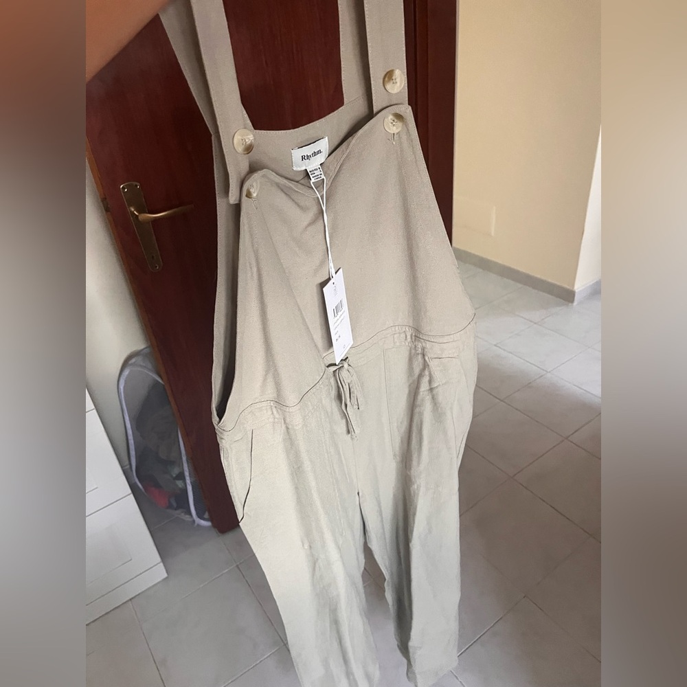 Mint green Overalls with Button Straps